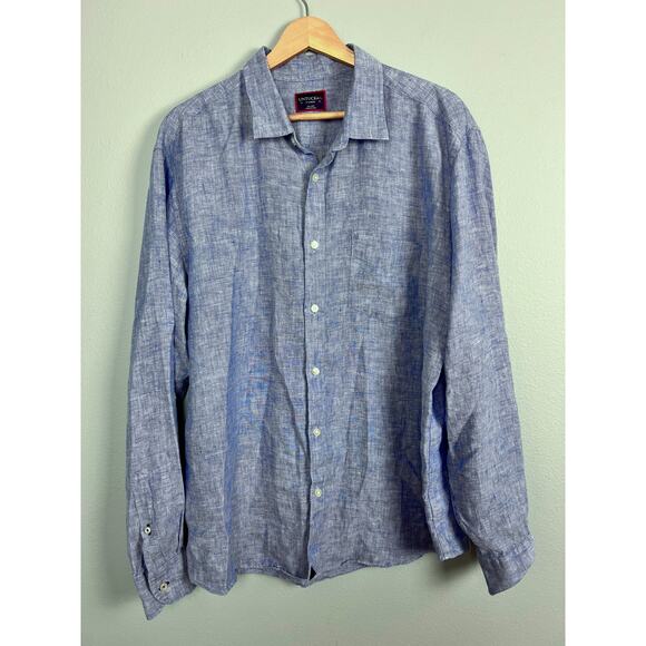 UNTUCKit Mens XL 100% Linen Shirt Coastal‎ Resort Preppy Summer Casual Chambray - Picture 8 of 8